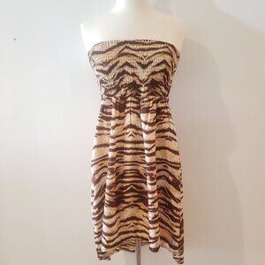 3/$21 Animal Print Strapless Lightweight Dress